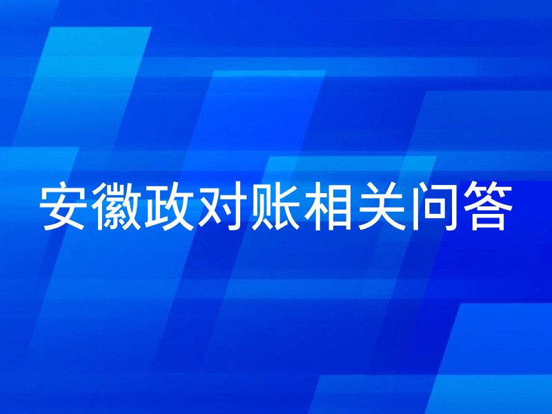 安徽政对账相关问答