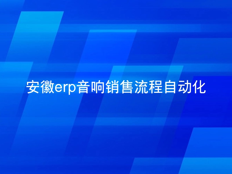安徽erp音响销售流程自动化