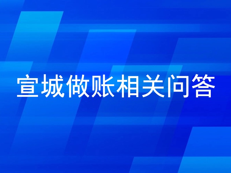 宣城做账相关问答