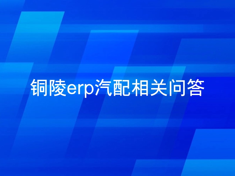 铜陵erp汽配相关问答
