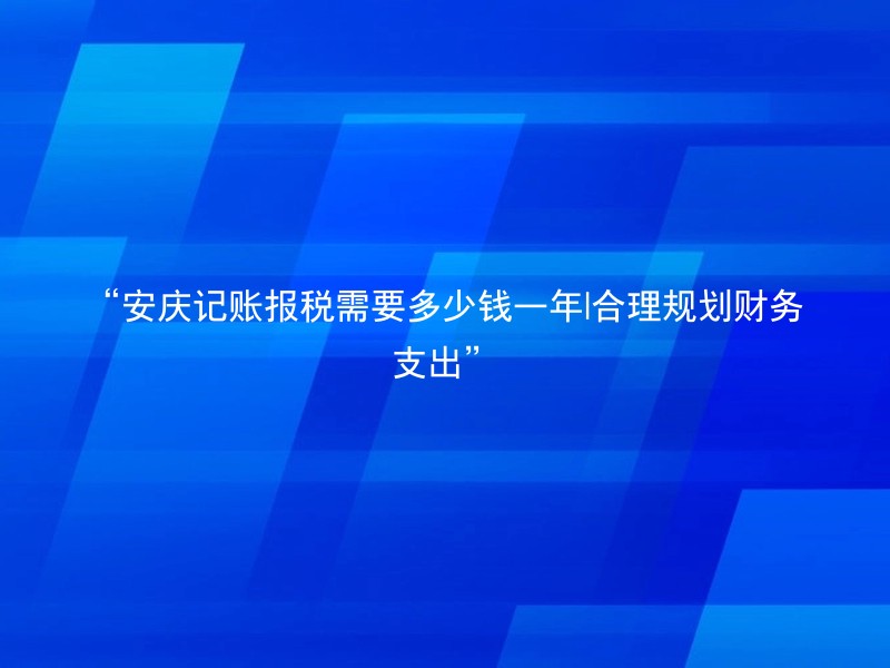“安庆记账报税需要多少钱一年|合理规划财务支出”
