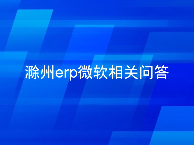 滁州erp微软相关问答