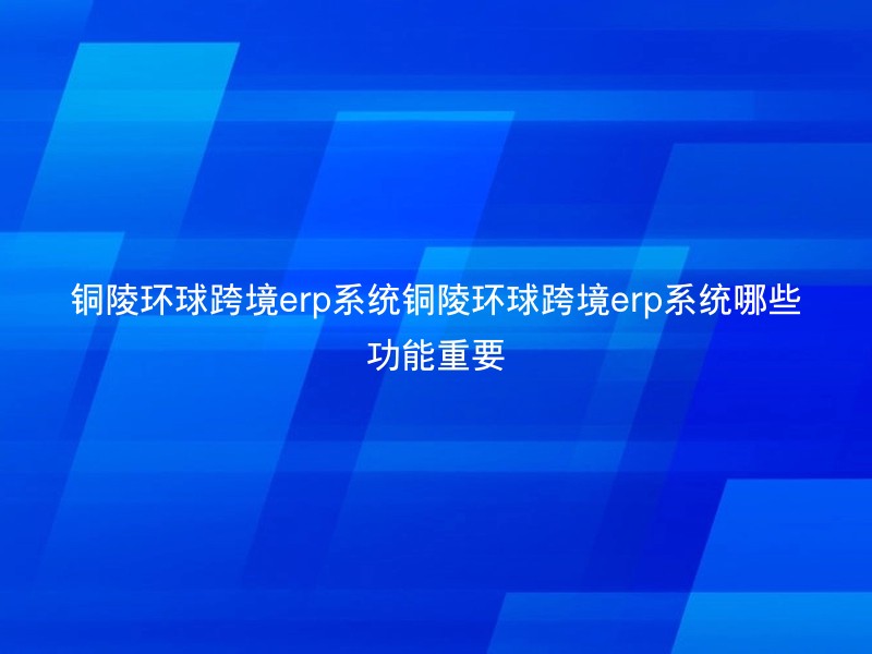 铜陵环球跨境erp系统铜陵环球跨境erp系统哪些功能重要