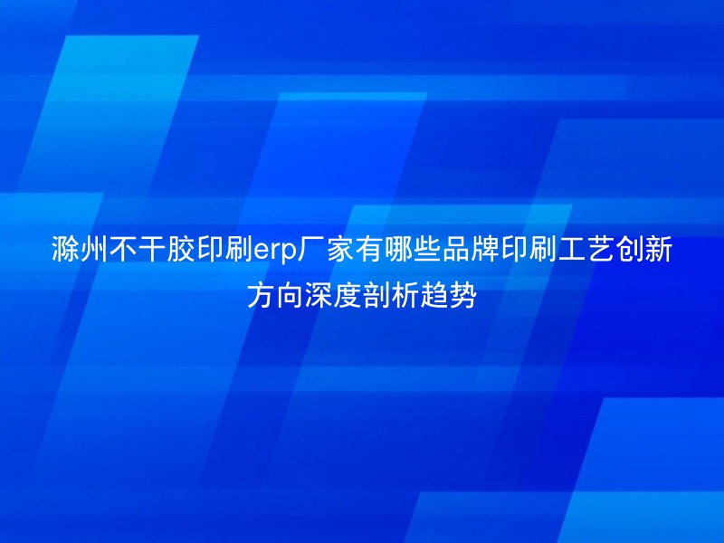 滁州不干胶印刷erp厂家有哪些品牌印刷工艺创新方向深度剖析趋势