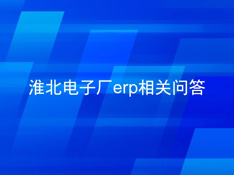 淮北电子厂erp相关问答